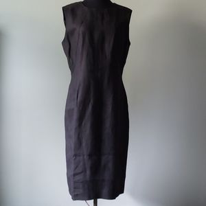 Talbots sleeveless black linen dress, size 12 NWT